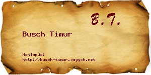 Busch Timur névjegykártya